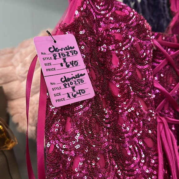 CLARISSE COUTURE  810290 DRESS in Fuchsia Size 8 - Picture 6 of 6